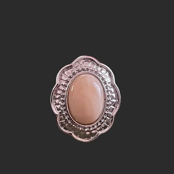 Beautiful Silver Ring with Tan Stone - Picture 3 of 4